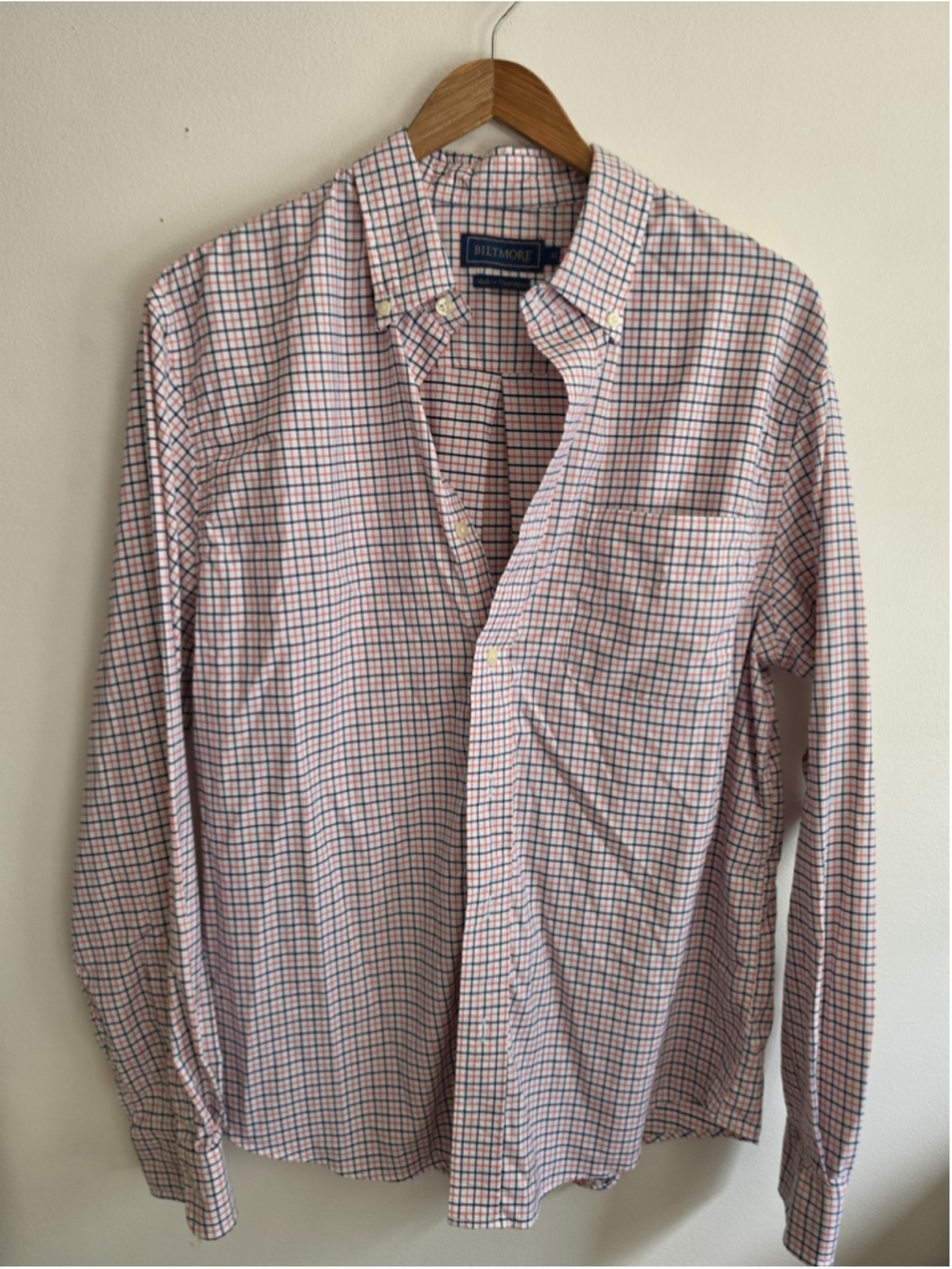 Biltmore Men's Plaid Button Down Shirt Medium NWOT Nylon Stretch Multicolor
